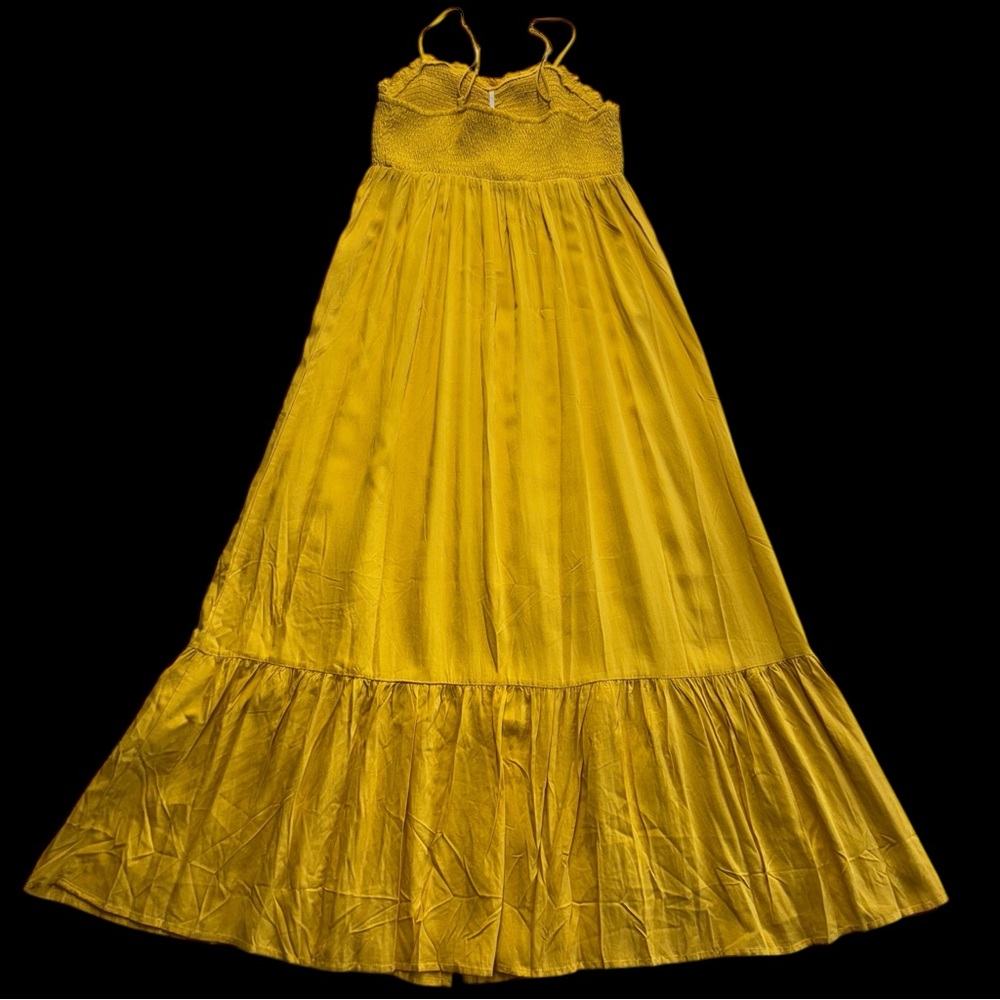 Pink Lily‎ Yellow Button Down Straps Summer Dress Size L #285 - Picture 3 of 8